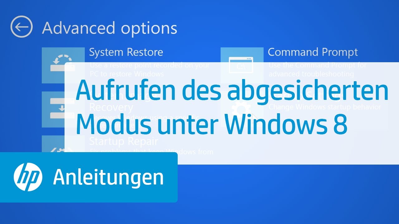 Aufrufen Des Abgesicherten Modus Unter Windows 8 Youtube