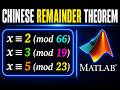 MATLAB Code and Manual Solve x≡2 (mod 66), x≡3 (mod 19), x≡5 (mod 23) | CRT | MATLAB CODE AT