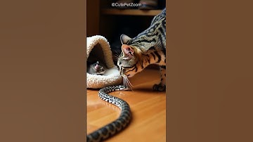 Shocking! Cats face to face with snake again. What will happen?