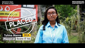 Tuhina Manna | BCA | Placement 2022 | #StudentSpeak | Brainware University