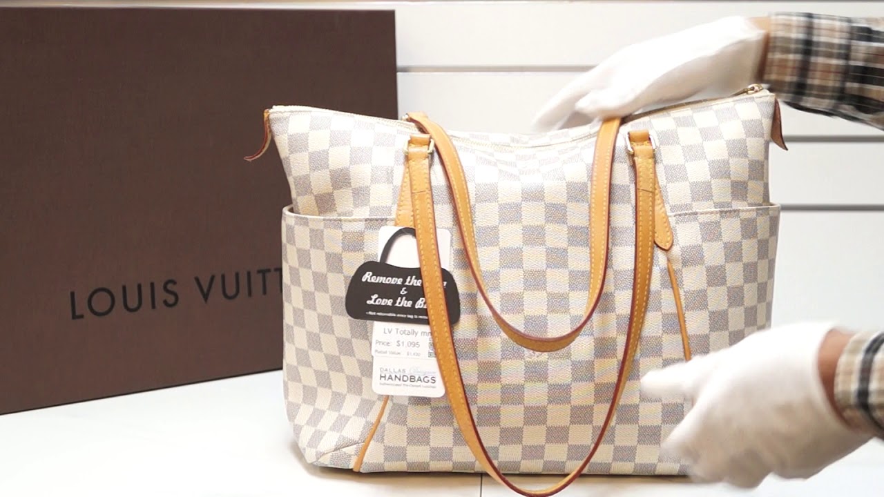 LOUIS VUITTON Totally MM Damier Azur Shoulder Handbag E5181 - YouTube