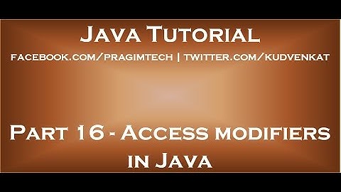 Modificatori di accesso in Java