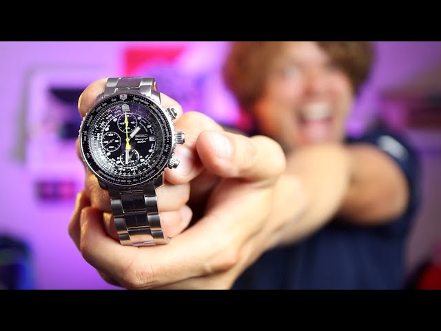 Seiko Flightmaster SNA411 Chronograph watch with original box  bracelet   Inox Wind