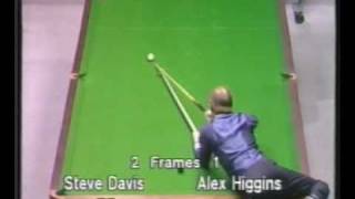 Unusual shot by Alex Hurricane Higgins to beat Steve Davis - Snooker