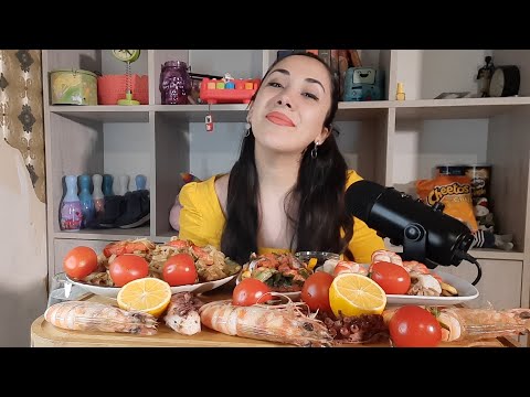 ზღვის პროდუქტების მუკბანგი მადლობა 30K - სთვის💛 MUKBANG Nini Kvirike