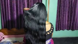 Oily Black And Thick Long Hair Play | Smooth And 4Ft Long Hair Play For Beautiful Woman |