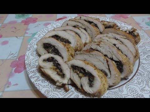 Video: Chicken Fillet Roll With Mushrooms