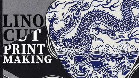 Linocut printmaking process, 3 layer print. Porcelain Vase by Emils Salmins (Twin Peaks Theme)