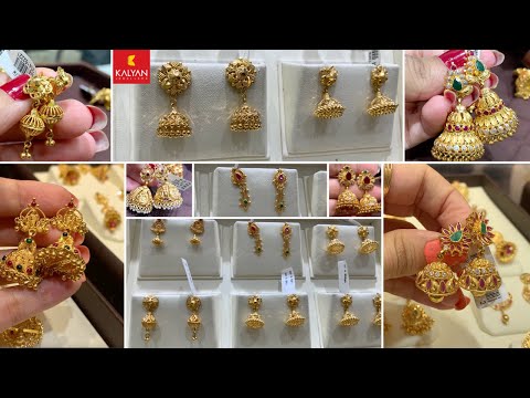 Buy the latest collection of gold earrings online | Kalyan jewellers