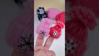 🧶 DIY Tiny Yarn Hats 🥰 Cute & Cozy Mini Craft #diy #crafts #miniature
