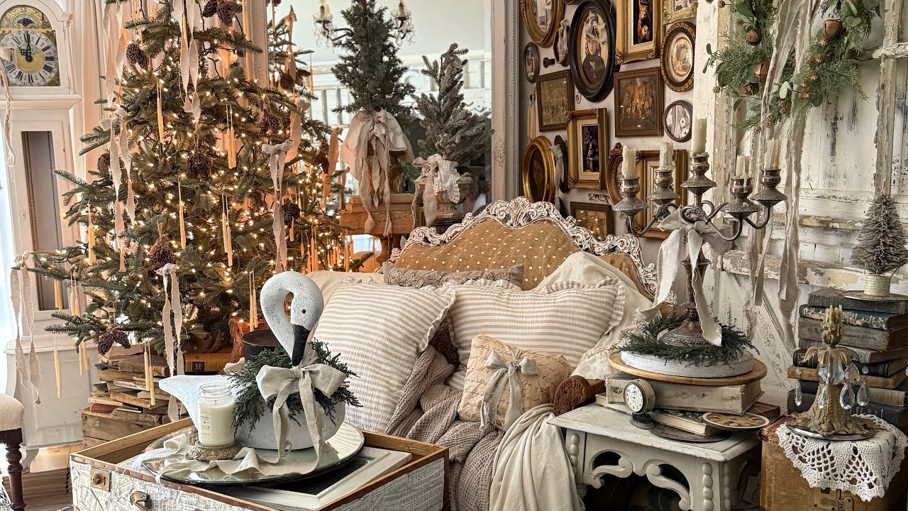 Step back in time- I turned a pile of thrifted antiques into the coziest Christmas corner! 