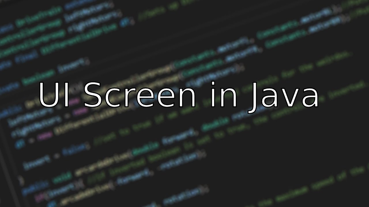 How To Make a UI Screen in Java in 2 Minutes or Less 1# - YouTube