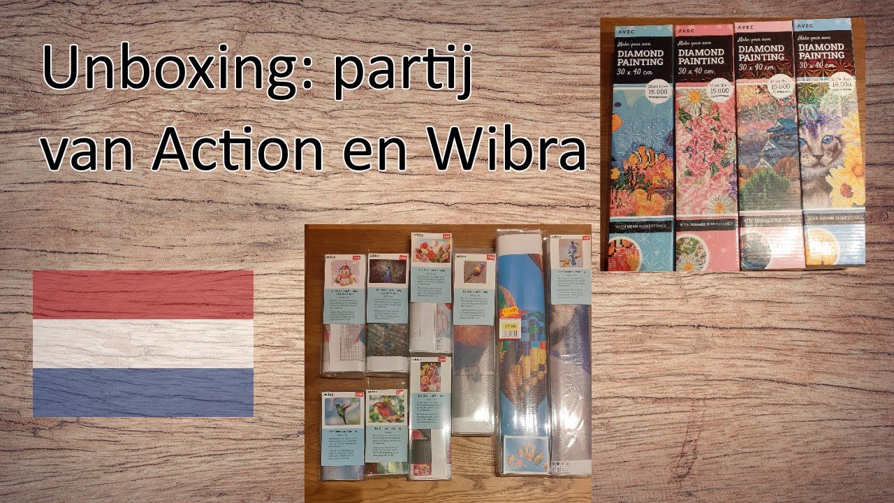 Nederlandse unboxing partij diamond paintings van Action en Wibra