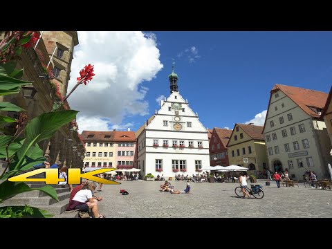 Rothenburg Ob Der Tauber 4K , A Scenic Relaxation Walk Tour With Ambient Sounds For Stress Relief