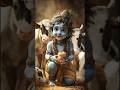 🥰"Makhan Chor Krishna 😍🦚! #krishna #shorts