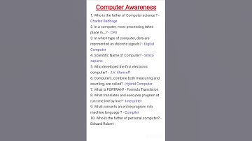 computer GK #computeroneliners #computerknowledge #competitiveexams #computerawareness #computergk