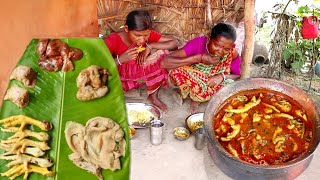 Chicken Spare Parts Masala Curry Cookingeating By Santali Tribe Womenrural India Orissa