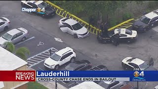 Arrest made after 2-county pursuit ends up in bailout in Lauderhill