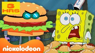 SpongeBob | Tłusty Krab, zestawienie WSZECHCZASÓW 🍔 | Trzy godziny | Nickelodeon Polska