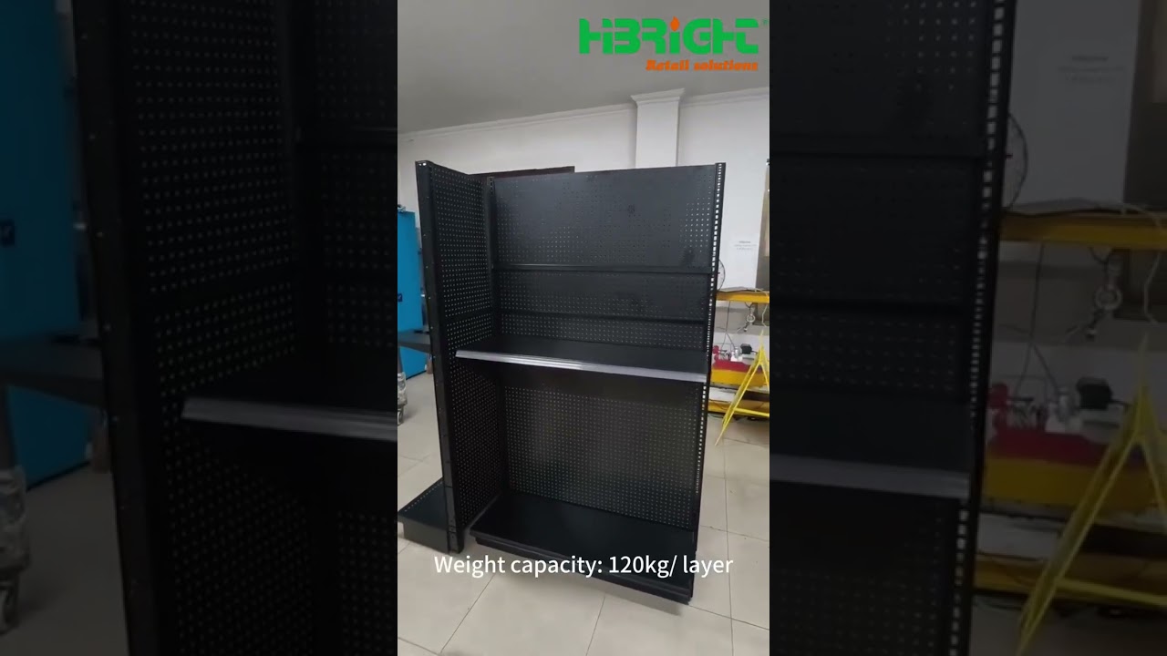 Highbright Black American Style Racks Supermarket Gondola Shelving.