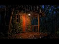 Rain on Stone Cabin Roof in Old Pine Forest | 3 Hours No Thunder | Relaxing Rain Sounds for Sleep