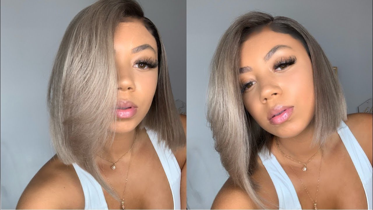 How To Get Ash Blonde Dark Roots With Blonde Bob Wig