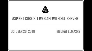 ASP.NET Core 2.1 Web API with SQL Server