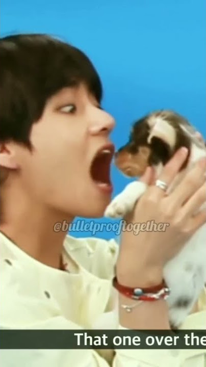 taehyung scared the dog𓃠𓃩#shorts #taehyung #v #dogs