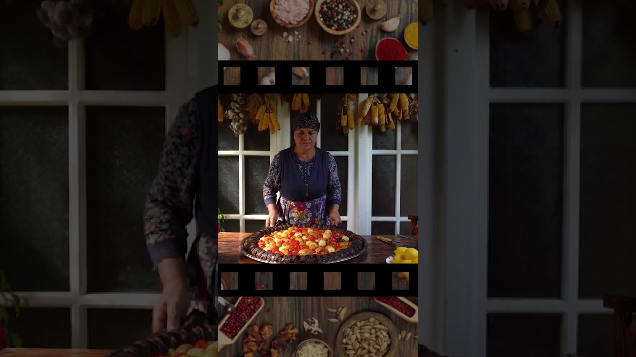Village Cooking Beef & Garden Vegetables in a Traditional Oven - A Short Video Sample