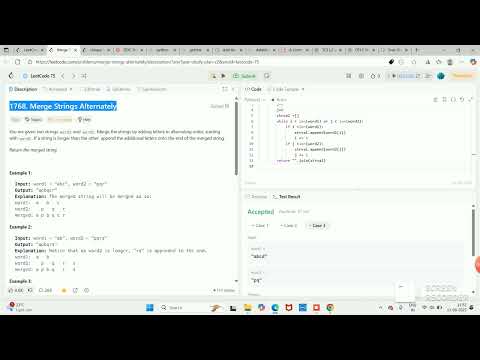1768  Merge Strings Alternately
