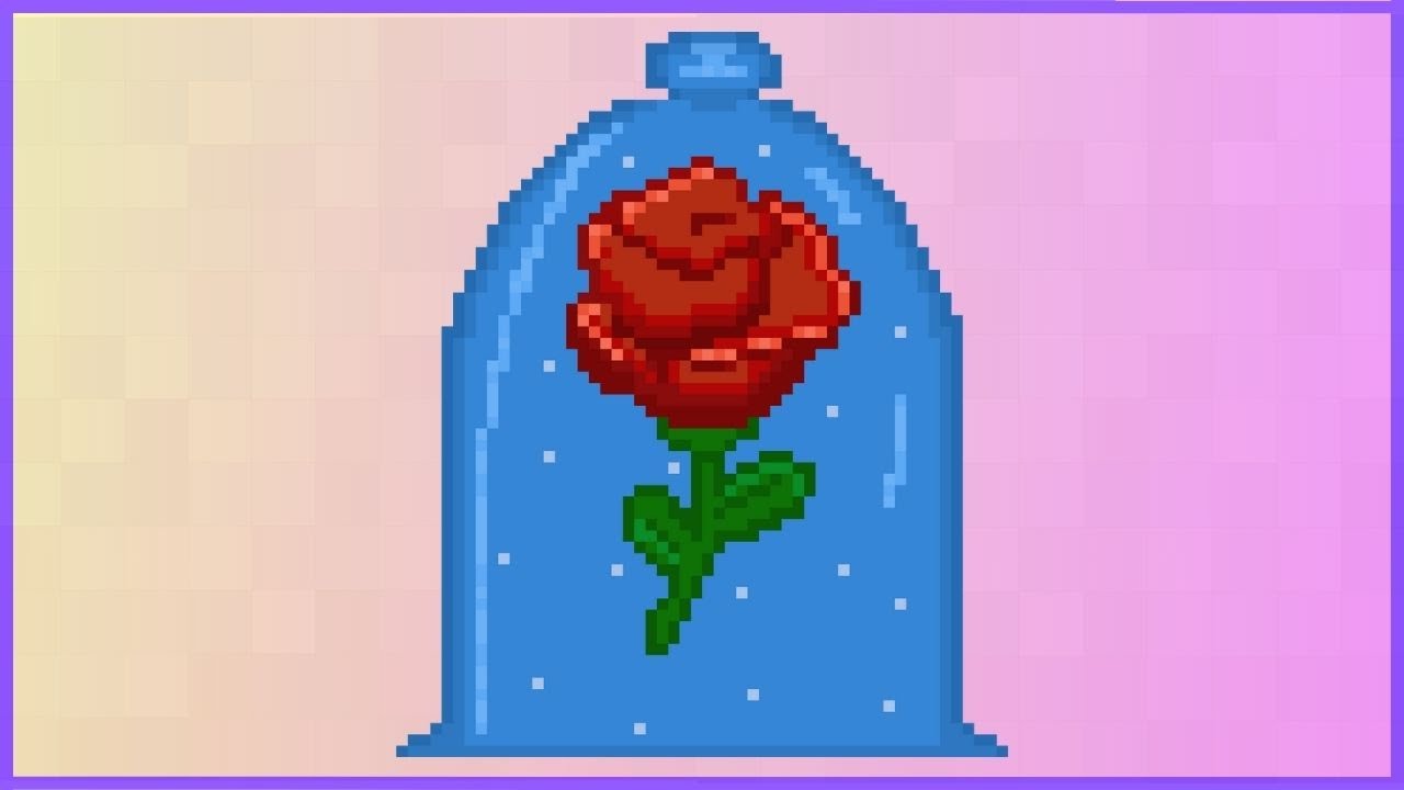 Beauty & The Beast Inspired Rose in Pixel Art | Timelapse