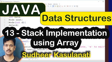 Java DS 13 - Stack Implementation using Array