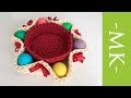 Пасхальная корзинка крючком из трикотажной пряжи. Easter basket crochet