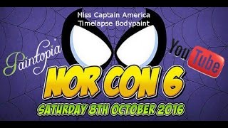 Miss Captain America Bodypainting Timelapse Nor-Con Paintopia