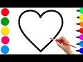 How to Draw Rainbow Heart Glitter | Step by Step