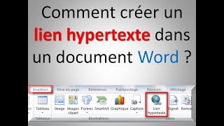 Comment Créer Un Lien Hypertexte Dans Un Document Word ?