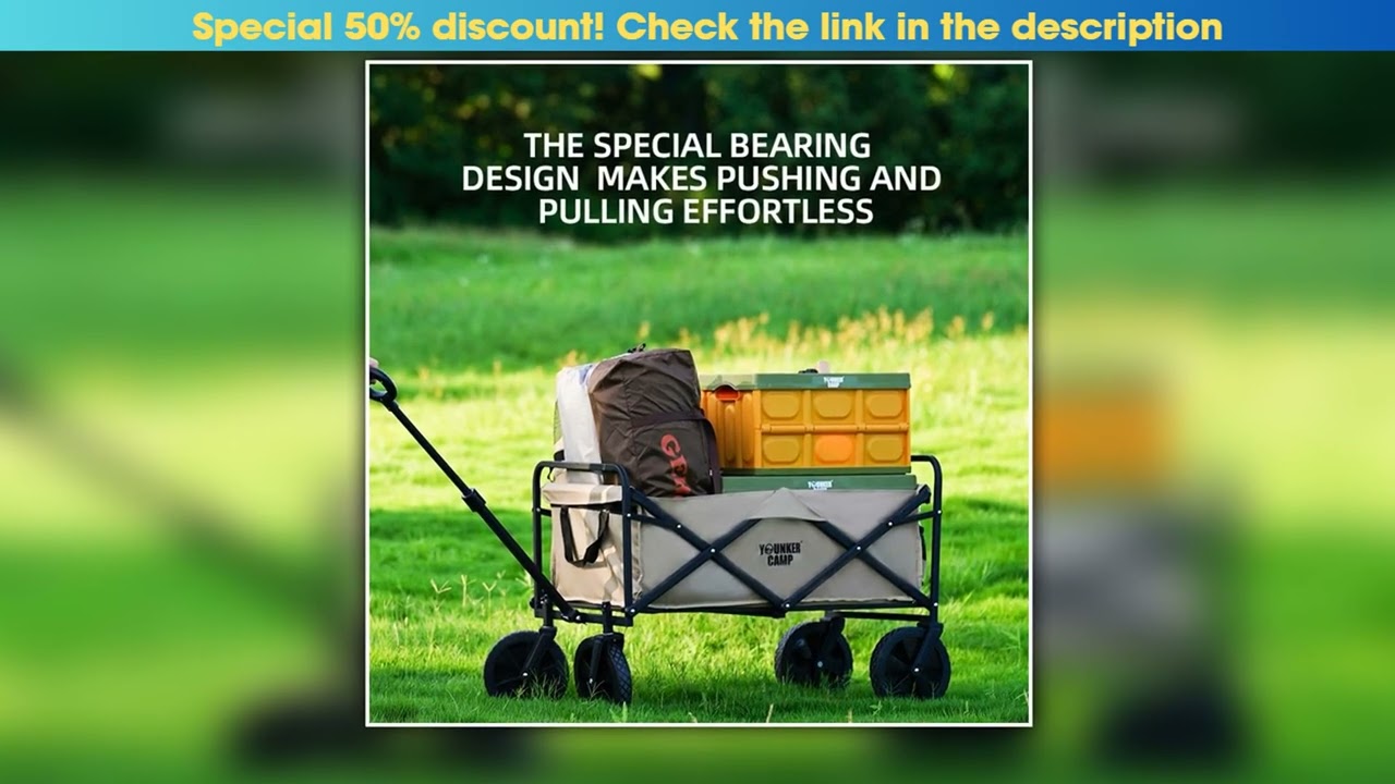 Best Seller Collapsible Folding Utility Beach Wagon Cart Heavy Duty Large Capacity Fold Wagon Outdo