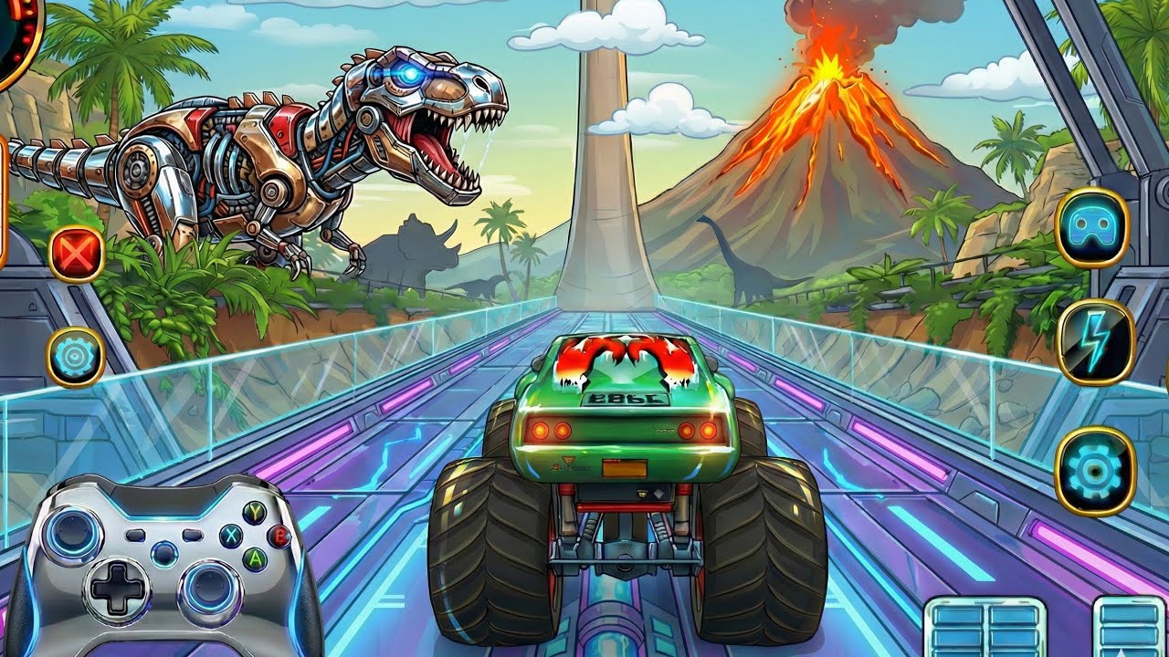 Mega Ramp Challenge! Super Crazy GT Monster Truck Racing Stunts | Android Gameplay #7 Skeleton Play