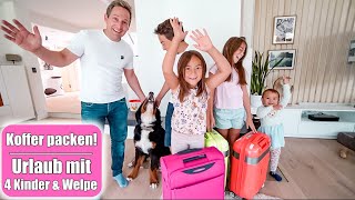Koffer packen für 4 Kinder & Welpe  Ab in den Urlaub! Großfamilie VLOG Mamiseelen