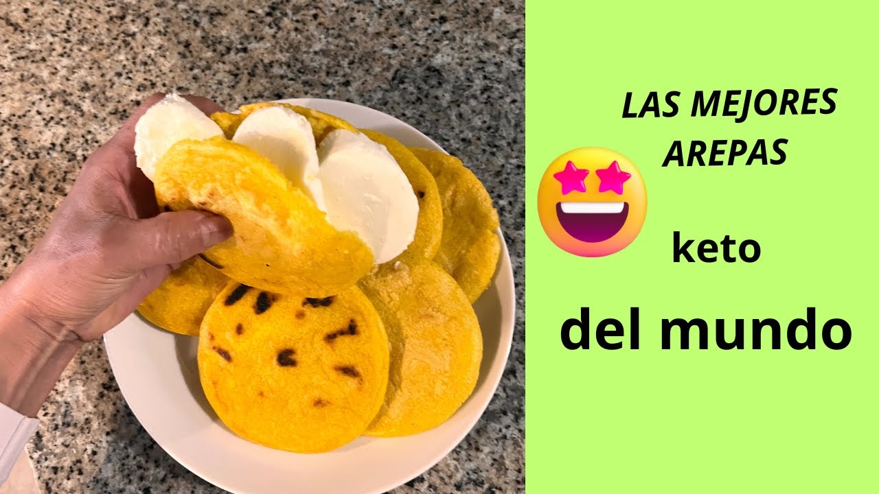 Receta de Arepas keto crocantes 👩‍🍳 Con Queso Mozzarella Atún y