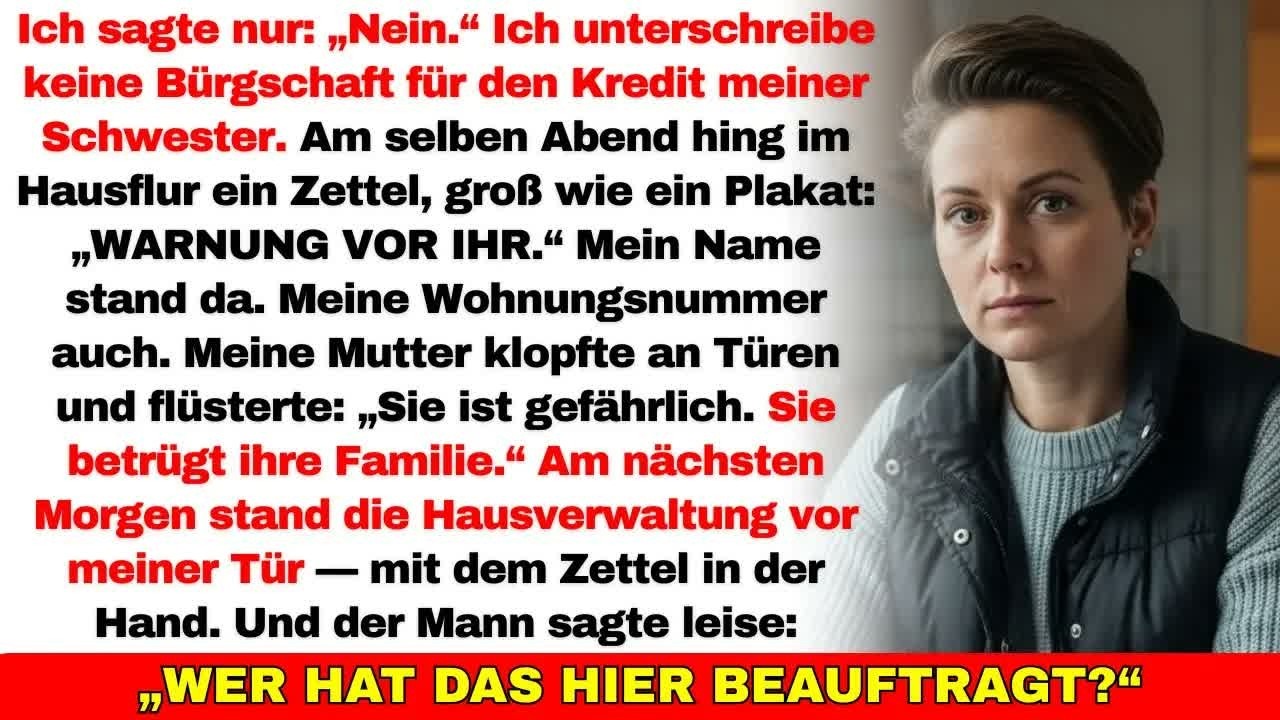 Ich verweigerte die Bürgschaft über 68 000€ — da klebten meine Eltern „WARNUNG“ im Hausflur