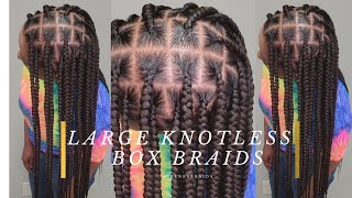 FULL DETAILED VIDEO| LARGE KNOTLESS BOX BRAIDS@IrenesBraids