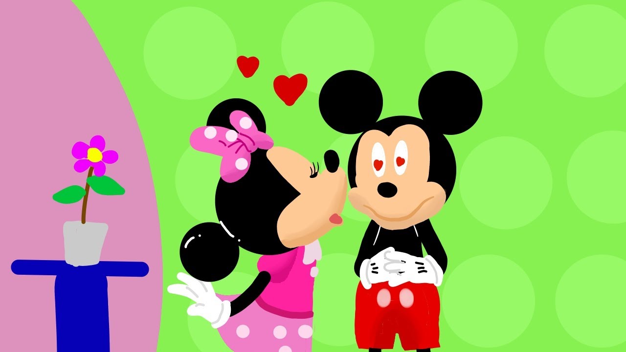 Minnie Mouse Kiss Mickey Mouse Sweet Moment Doodle Art YouTube Maxresdefault
