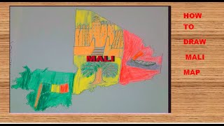 comment dessiner la carte du mali  how to draw Mali map step by stepcogo min ka Mali karti dilan