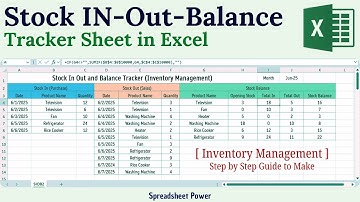 Stock In Out Balance Tracker Sheet in Excel (Inventory management)