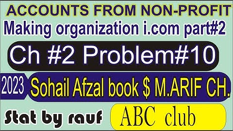 problem10/ch2 accounts of non-profit making organization icom part2/sohail afzan and arif ch./rauf
