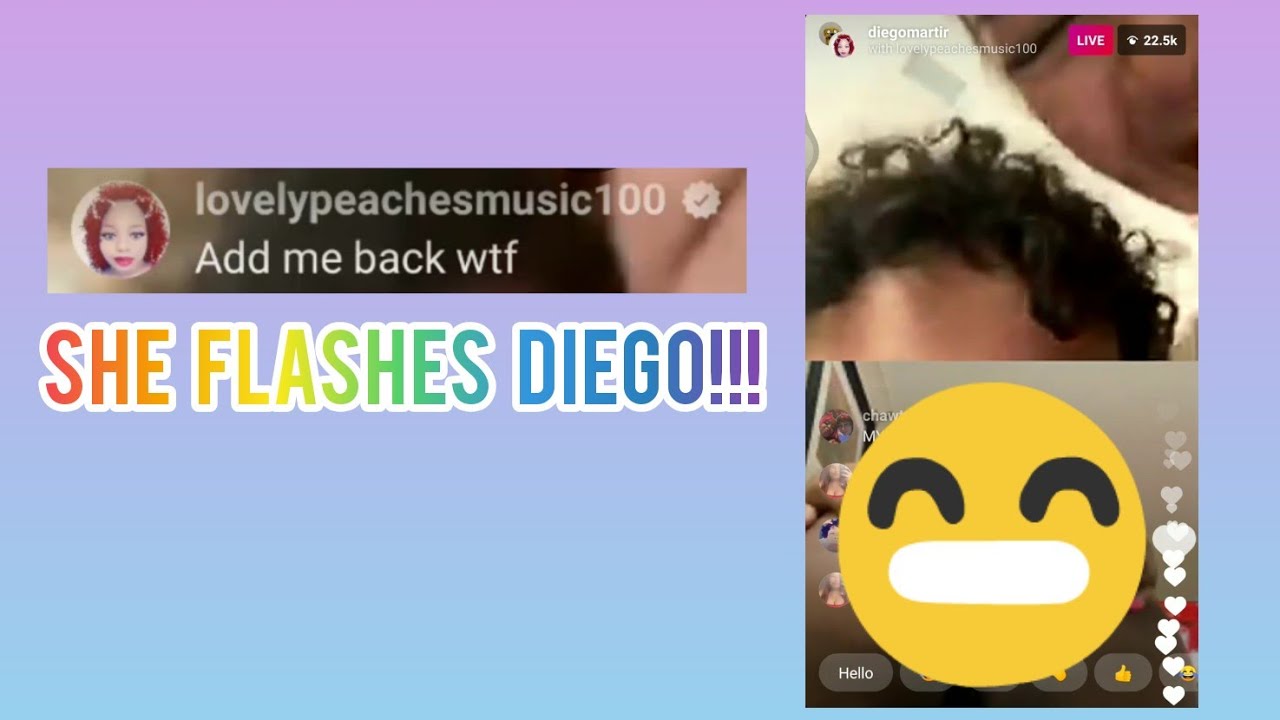 Lovely Peaches and Diego Martir Instagram Live YouTube