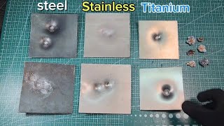 9mm vs. Steel, Stainless, Titanium. Which one’s cooked 💀#BallisticTest​#ArmorTesting​#PlateTest