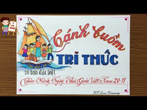 Vẽ trang trí đầu báo tường ngày 20-11 / How to decorate a ...