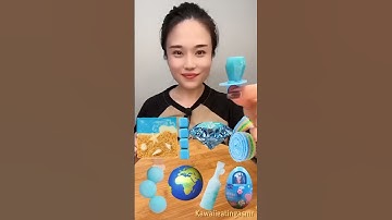Thumbnail of Emoji Eating Challenge ( Beach Ice creams, Diamond, Candy, Globe) | #asmr #food